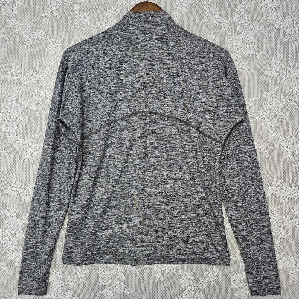 Nike Running Dri Fit Half Zip Pullover Long Sleeve Top Gray Womens Small Workout